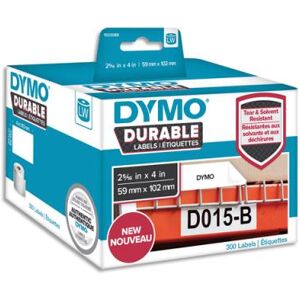 Etiquettes Dymo Labelwriter - durable - noir/blanc - 59 x 102 mm - rouleau de 300 - Publicité