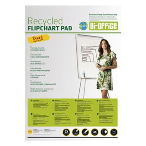 Bisilque Recharge papier recyclable Bi-Office pour chevalets  - 50 feuilles uni - lot de 5 - L65 x H98 cm - Publicité