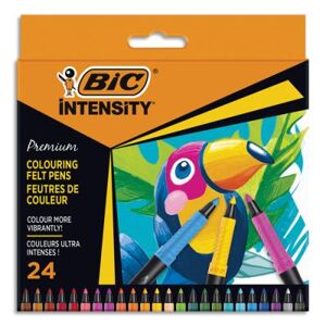 Etui de 24 feutres de coloriage BIC Intensity premium - Grip caoutchouc - Couleurs assorties. Publicité