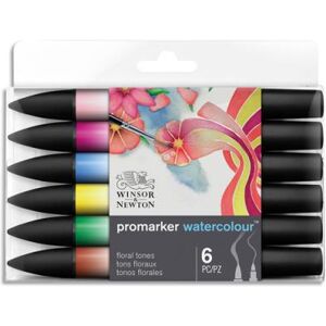 Pochette de 6  Winsor & Newton ''ProMarker'' aquarellable - Tons floraux