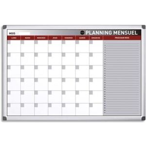 Tableau planning mensuel perpétuel Bi-Office magnétique - 90 x 60 cm