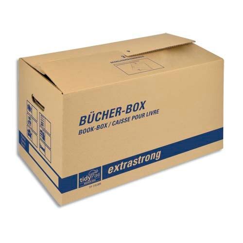 Tidypac Boîte transport spéciale livre, capacité 30Kg - Dimensions : L57,5 x H29,5 x P33,5 cm brun - Lot de 5