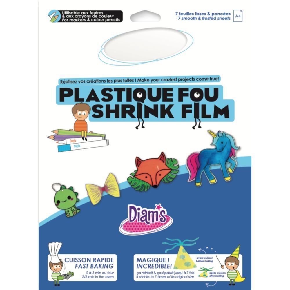 Oz international Pochette de 7 feuilles A4 de plastique dingue DIAM'S transparent - Lot de 2
