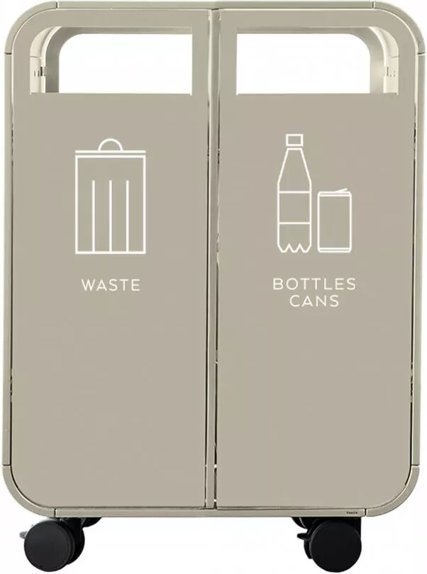 TreCe Poubelle de tri sélectif Cloud, Finition Waste & Bottles/Cans, Couleur Gris