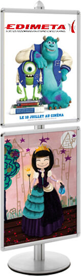 Edimeta Présentoir Visual-Displays® avec 2 cadres 60x80 cm