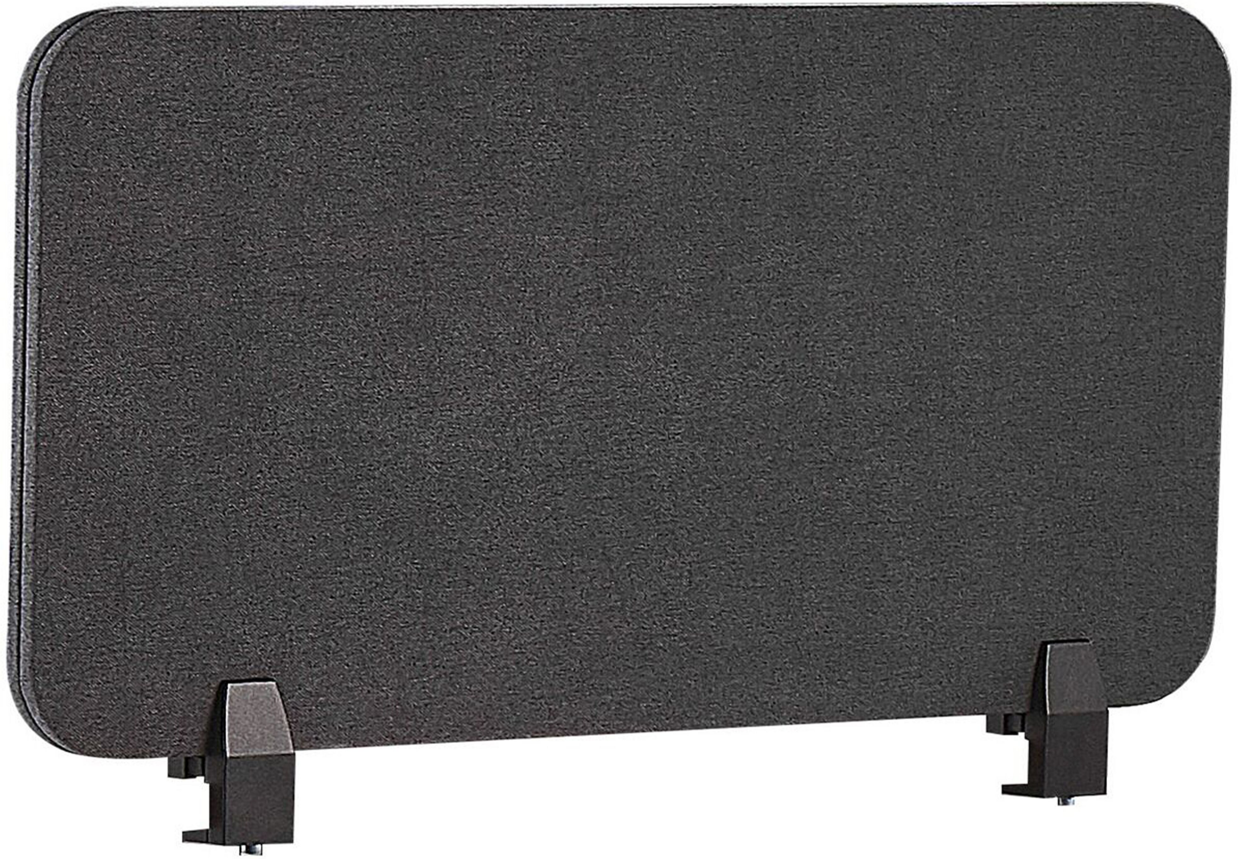 Beliani Desk Screen Dark Grey PET Board Fabric Cover 80 x 40 cm Acoustic Screen Modular Mounting Clamps Home Office Material:Polyester Size:2x40x80