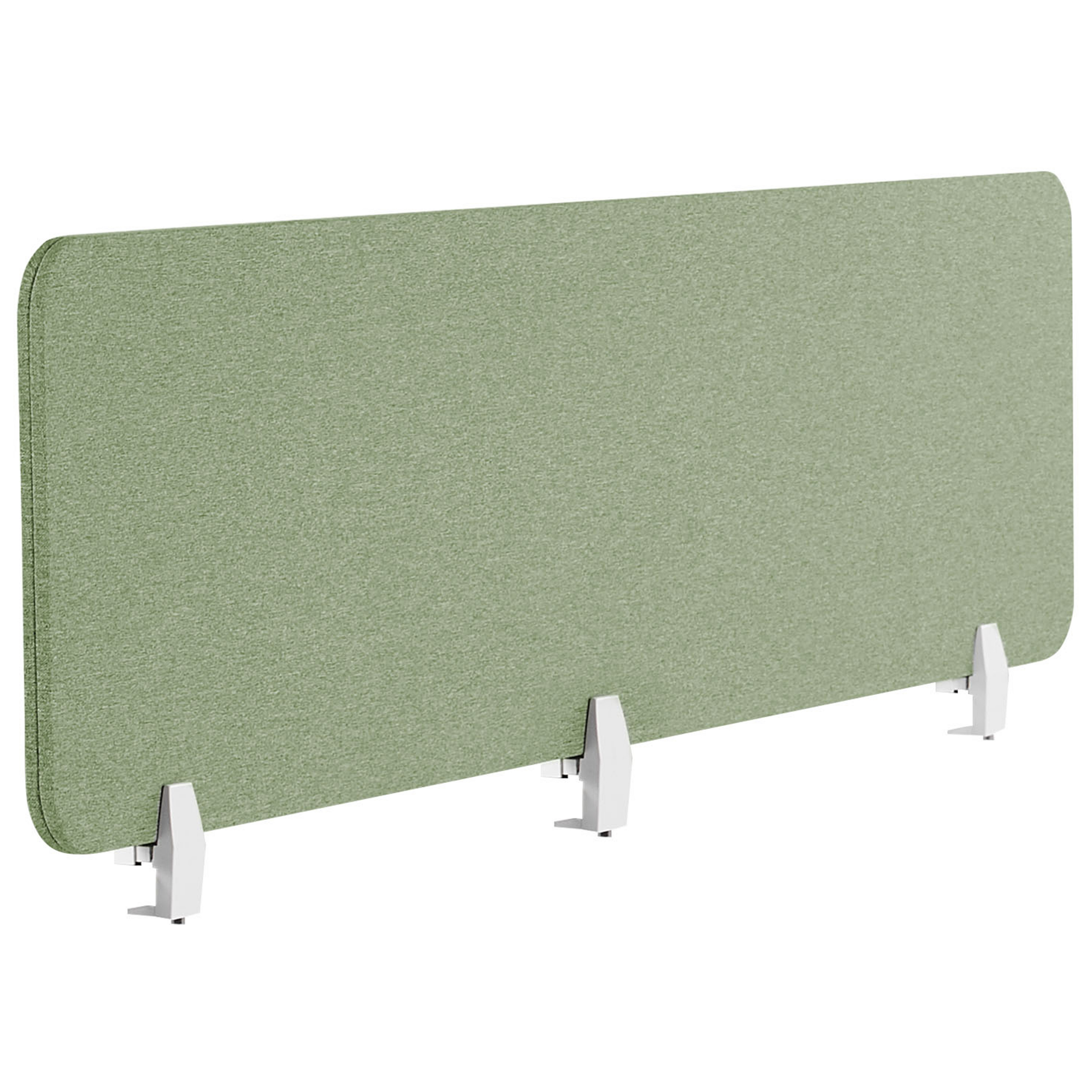 Beliani Desk Screen Green PET Board Fabric Cover 180 x 40 cm Acoustic Screen Modular Mounting Clamps Home Office Material:Polyester Size:2x40x180