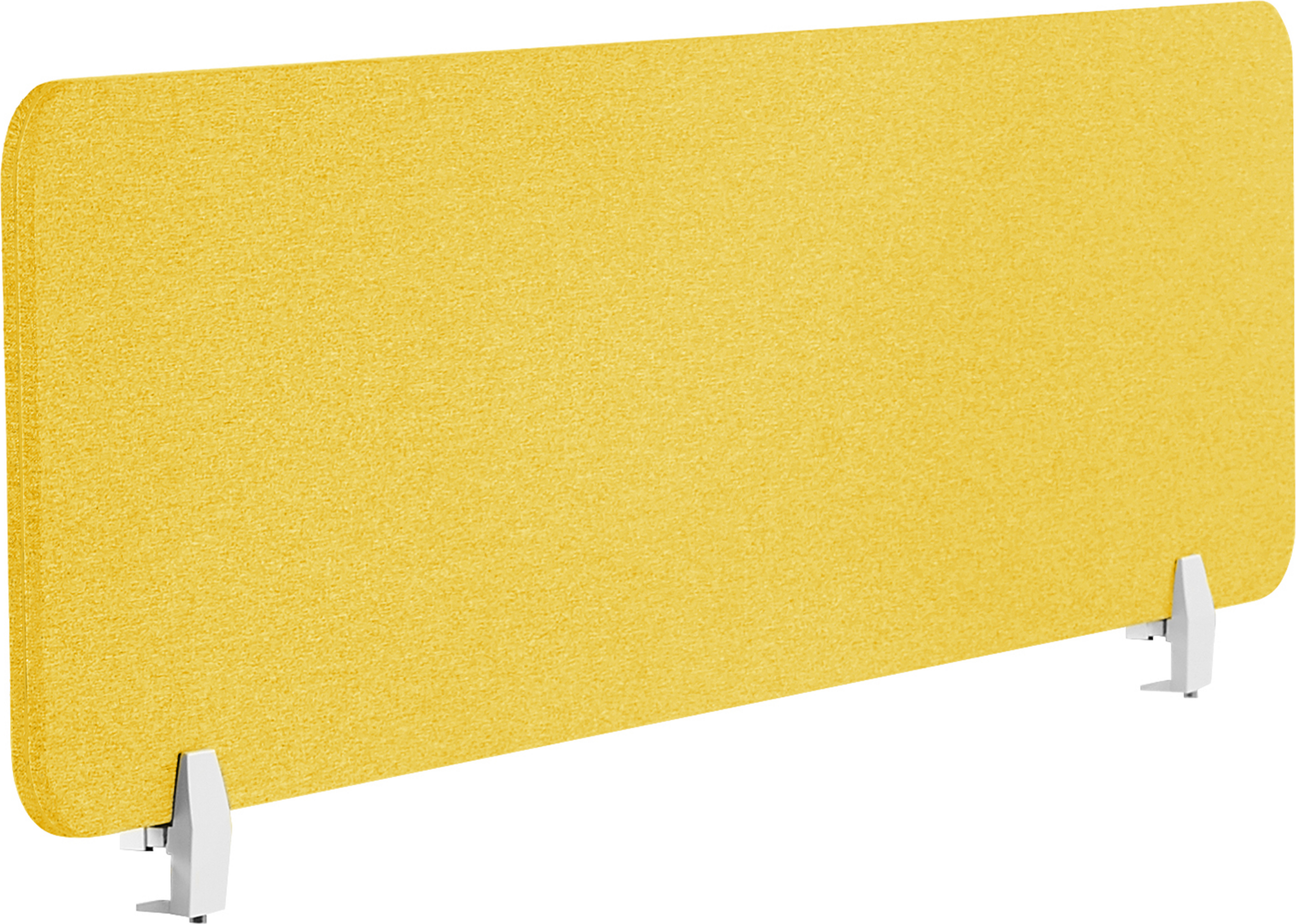 Beliani Desk Screen Yellow PET Board Fabric Cover 160 x 40 cm Acoustic Screen Modular Mounting Clamps Home Office Material:Polyester Size:2x40x160