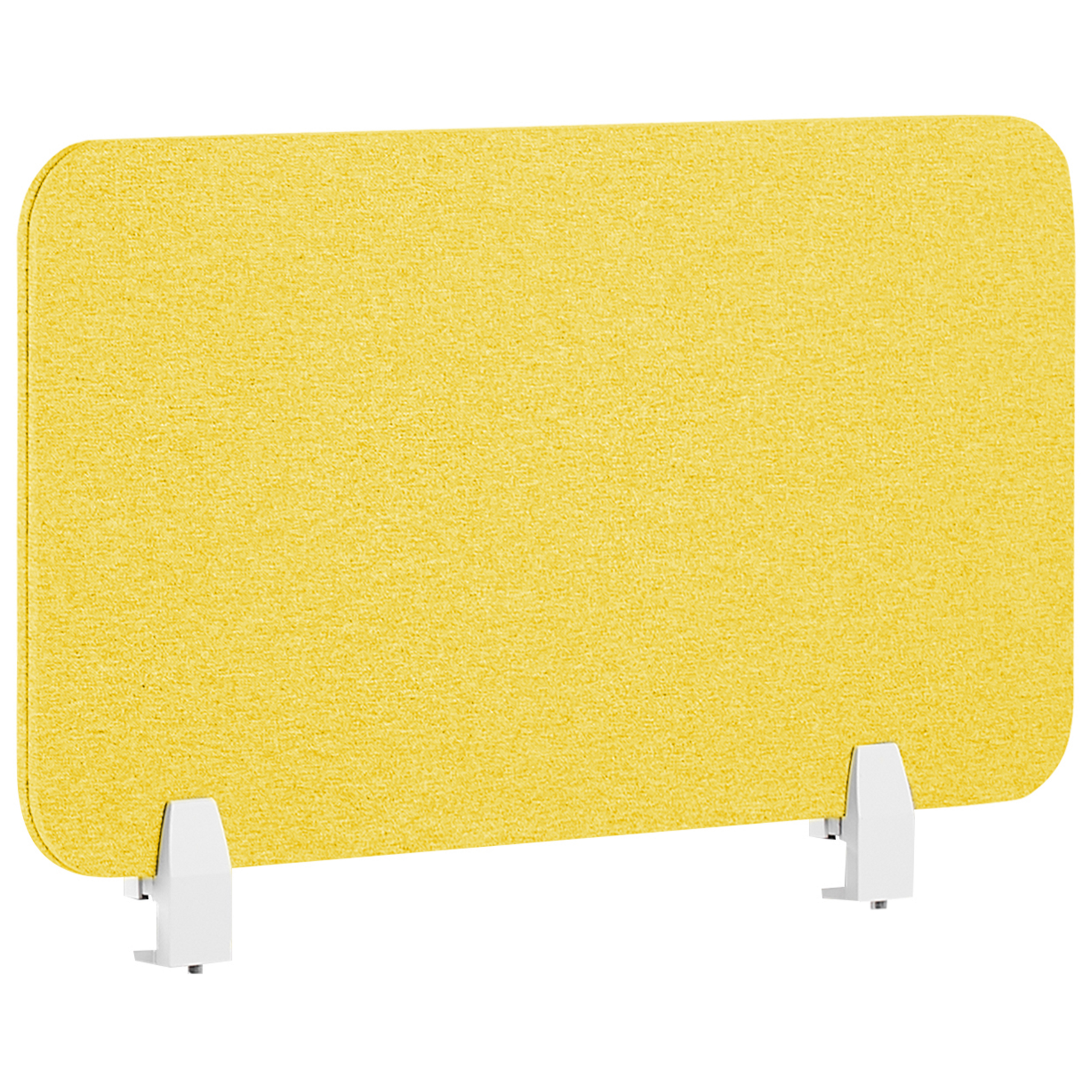 Beliani Desk Screen Yellow PET Board Fabric Cover 80 x 40 cm Acoustic Screen Modular Mounting Clamps Home Office Material:Polyester Size:2x40x80