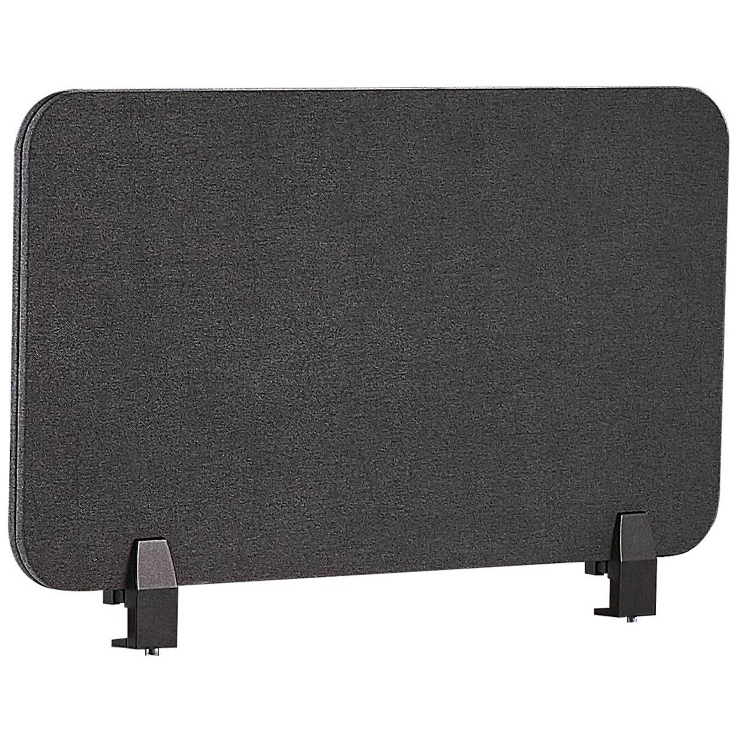 Beliani Desk Screen Dark Grey PET Board Fabric Cover 72 x 40 cm Acoustic Screen Modular Mounting Clamps Home Office Material:Polyester Size:2x40x72