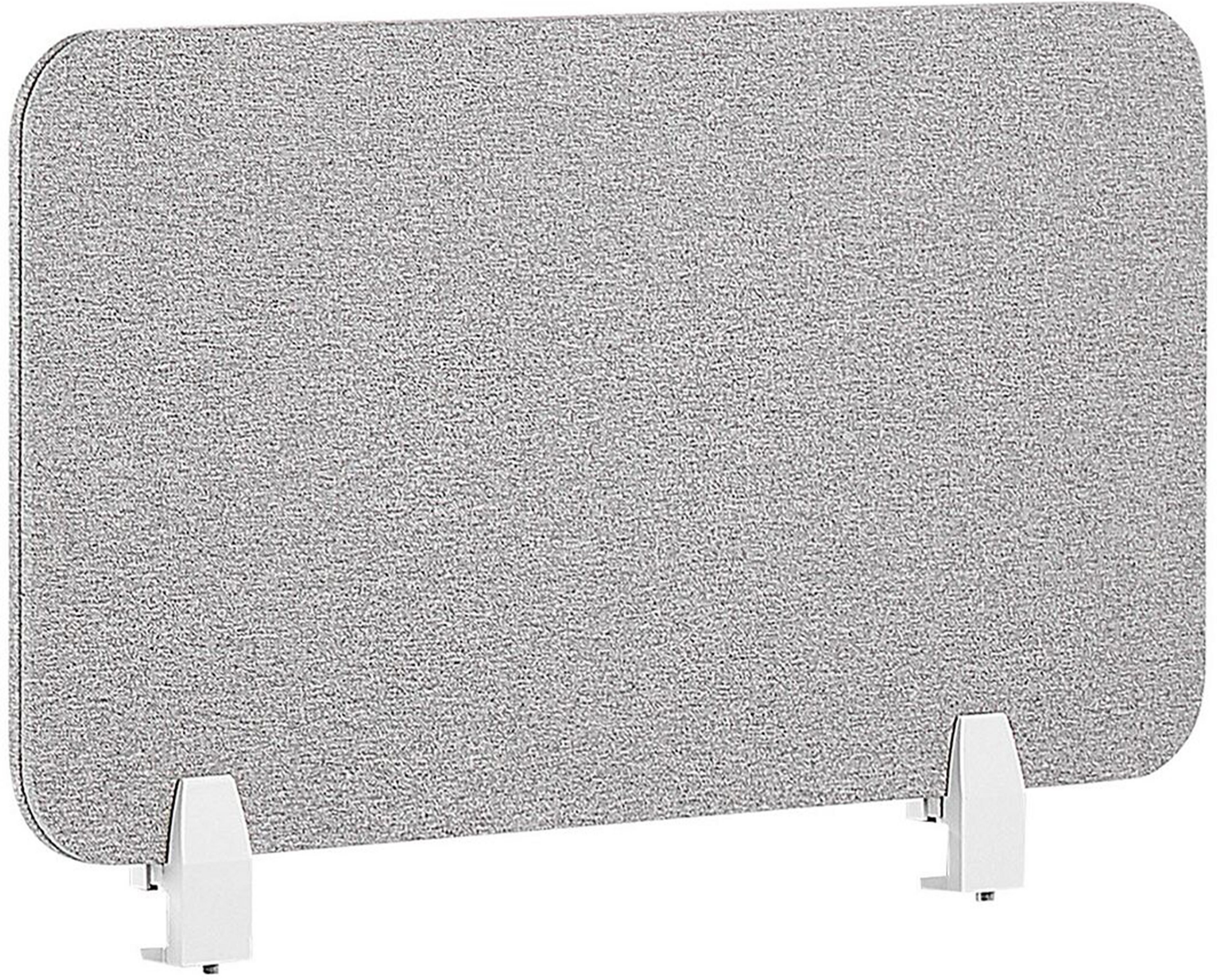 Beliani Desk Screen Light Grey PET Board Fabric Cover 72 x 40 cm Acoustic Screen Modular Mounting Clamps Home Office Material:Polyester Size:2x40x72