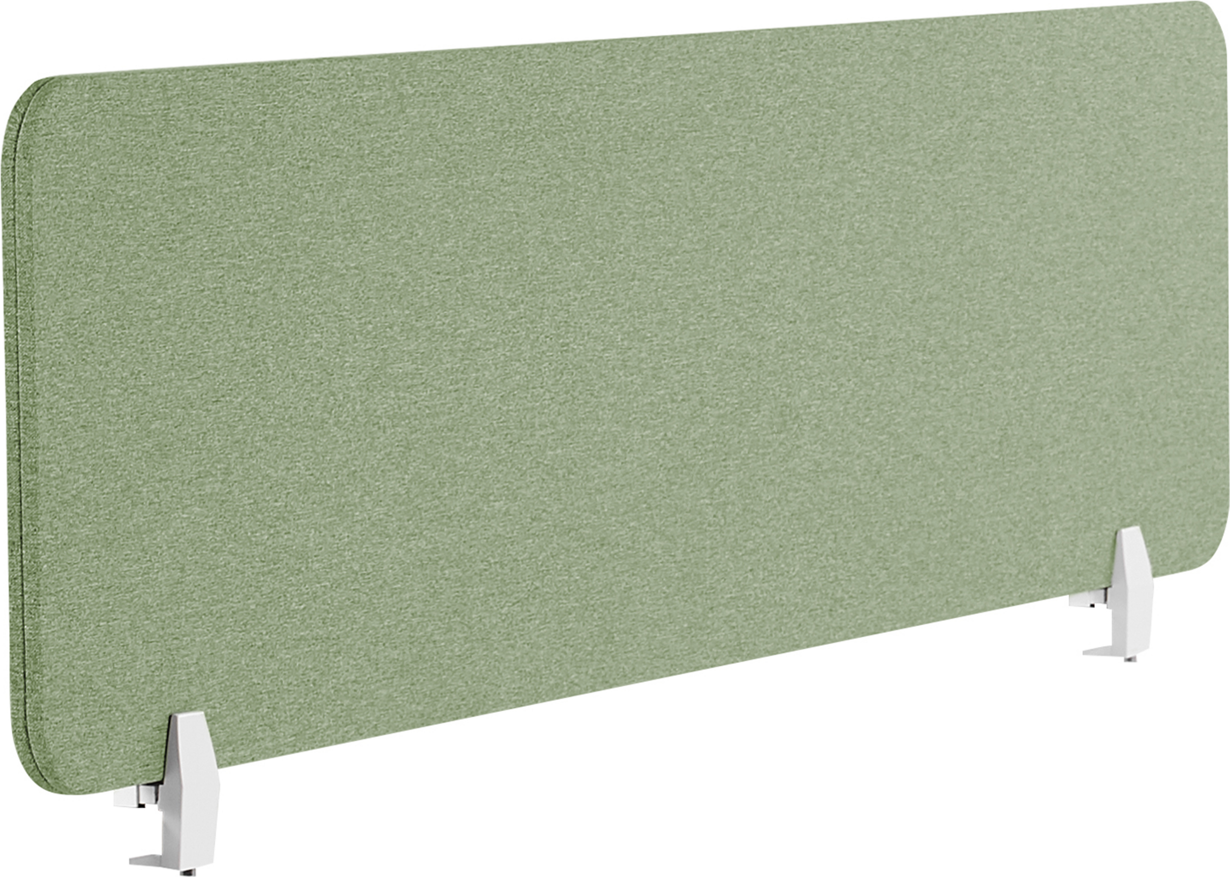 Beliani Desk Screen Green PET Board Fabric Cover 130 x 40 cm Acoustic Screen Modular Mounting Clamps Home Office Material:Polyester Size:2x40x130