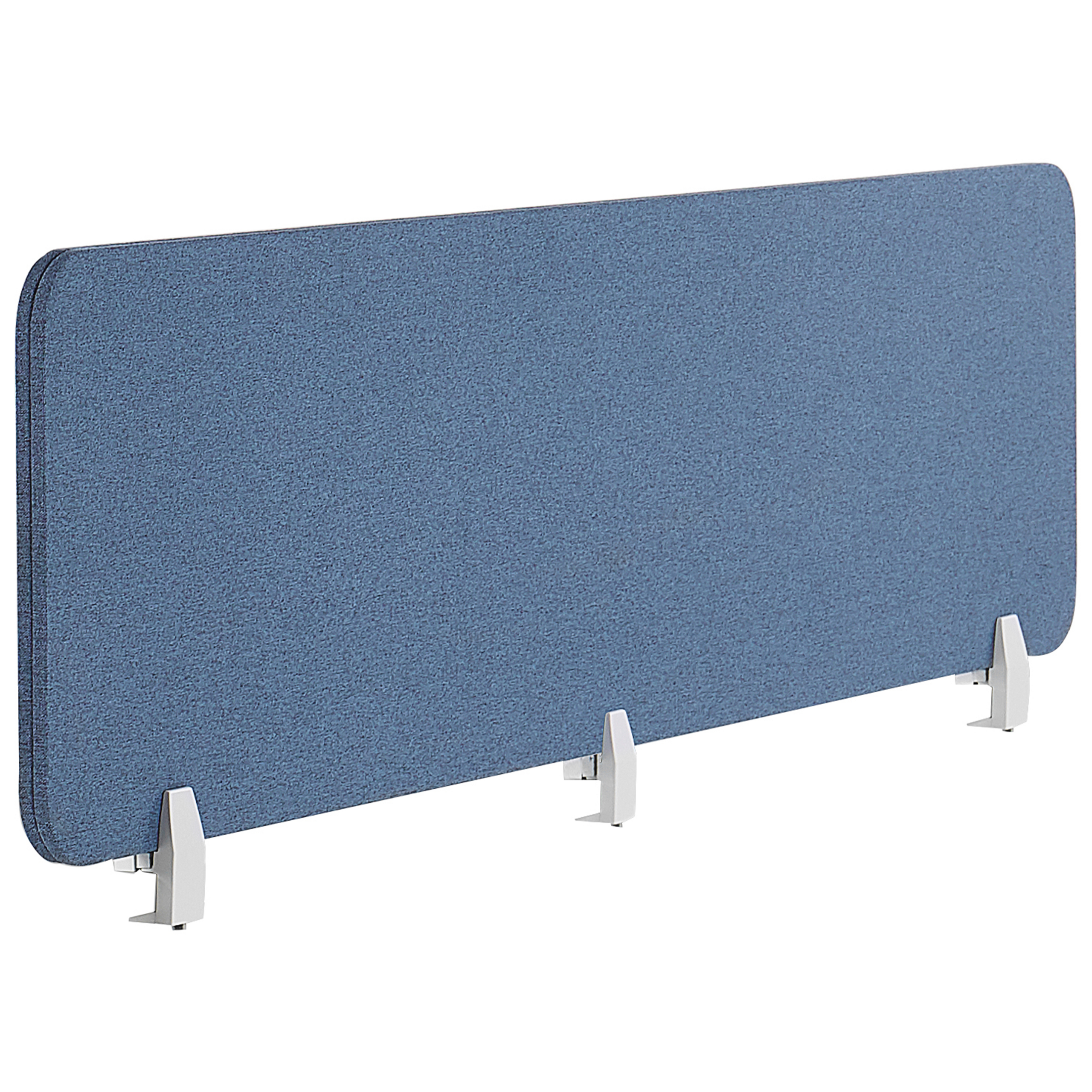 Beliani Desk Screen Blue PET Board Fabric Cover 180 x 40 cm Acoustic Screen Modular Mounting Clamps Home Office Material:Polyester Size:2x40x180