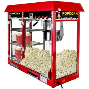 Royal Catering Popcornmaschine mit beheizter Auslage - rot RCPC-16E