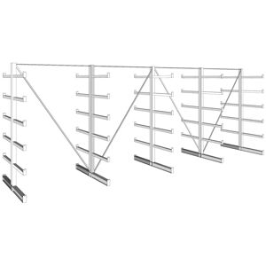 META Kragarmregal, zweiseitig, 200 kg, 2000 x 5400 x 590 mm