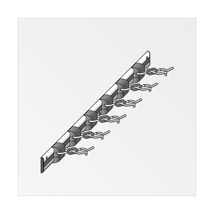 alfer coaxis®-Set, Schiene mit Gerätehaltern 1000 mm Aluminium roh rot gummiert