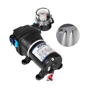 VEVOR Wasserpumpe Hochdruckmembran 12 V, Hochdruck Wasserpumpe 10 L / min, Selbstansaugende Membranpumpe 1,83 m, 3-Kammer-Membran, Membranpumpe mit Wärmeschutz, für Kfz-Schifffahrt, Wohnmobile