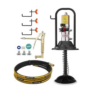 VEVOR Pneumatische 0,6-0,8Mpa Fettpumpe Druckguss-Aluminium Luftbetriebene Abschmierpumpe Durchfluss von 740 g/min Luftfettpumpe -20°C bis 100°C Betriebstemperatur Geeignet für 0-3# Schmierfett