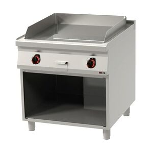 Gastro Elektro-Griddleplatte Standgerät mit Unterbau Grillplatte Bratplatte aus Stahl 800x900x900 mm Edelstahl 12 kW