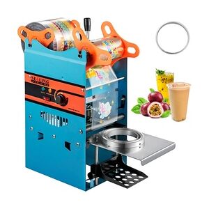 VEVOR Milchtee Versiegelungsmaschine 300 - 500 Tassen/Stunde, manuelle Teetasse Versiegelungsmaschine aus PP, PE & PET, Sealer Cup Maschine, blaue Versiegelungsmaschine für Getränke wie Milchtee usw.