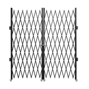 VEVOR Doppeltes Faltbares Sicherheitstor, 156 x 310 cm Falttürtor, Akkordeon-Sicherheitstor aus Stahl, Erweiterbares Sicherheitstor, 360° Rollendes Barrikadentor, Scherentor oder Tür mit Schlüsseln