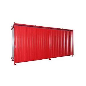 Regalcontainer BAUER CEN 59-2, Stahl, Schiebetor, B 6255 x T 1550 x H 2980 mm, rot