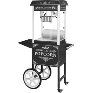 Royal Catering Popcornmaskine med vogn - retrodesign - sort