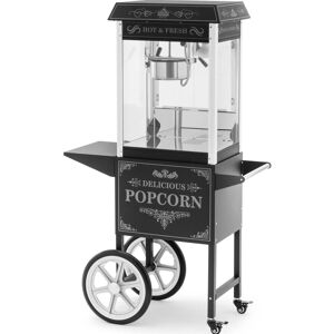 Royal Catering Popcornmaskine med vogn - retrodesign - 150 / 180 °C - sort - Royal Catering