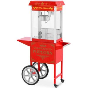 Royal Catering Popcornmaskine med vogn - retrodesign - 150 / 180 °C - rød - Royal Catering