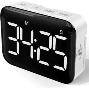 Digital køkkentimer 4 tommer stort led-display Magnetisk timer med justerbar lysstyrke og lyd Stopur-timer (hy)