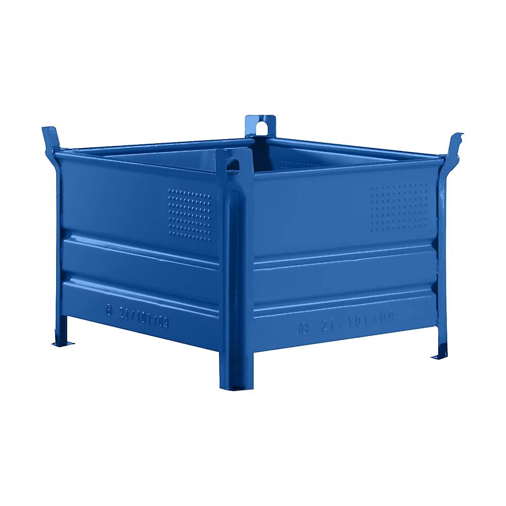Heson Recipiente apilable de pared maciza, A x L 800 x 1000 mm, carga máx. 1000 kg, azul, a partir de 1 unid.