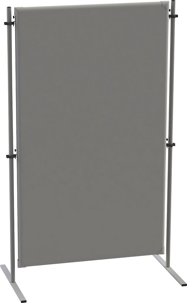 eurokraft pro Pared separadora acústica, con 2 pies planos en T, elemento básico, A x P 1000 x 650 mm, gris