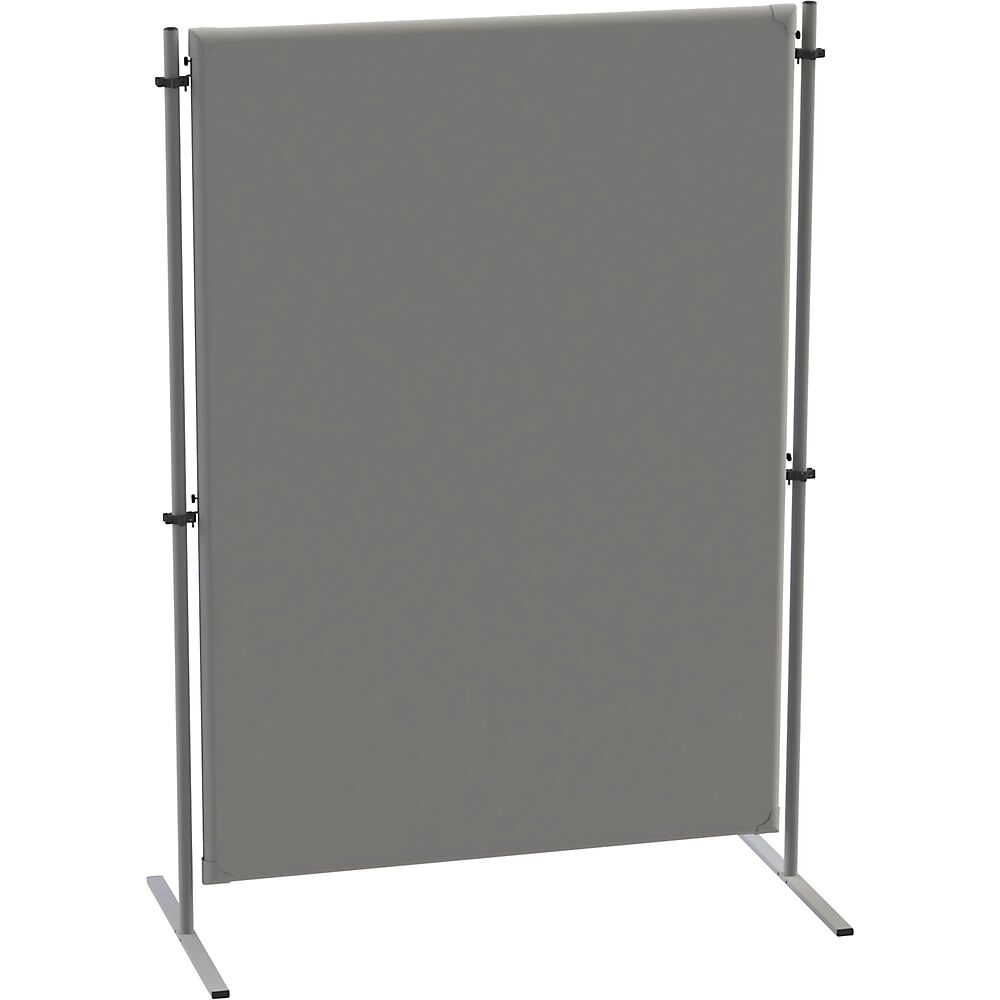 eurokraft pro Pared separadora acústica, con 2 pies planos en T, elemento básico, A x P 1200 x 650 mm, gris