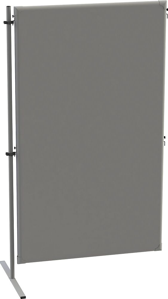 eurokraft pro Pared separadora acústica, con 1 pie plano en T, elemento de ampliación, A x P 1000 x 650 mm, gris