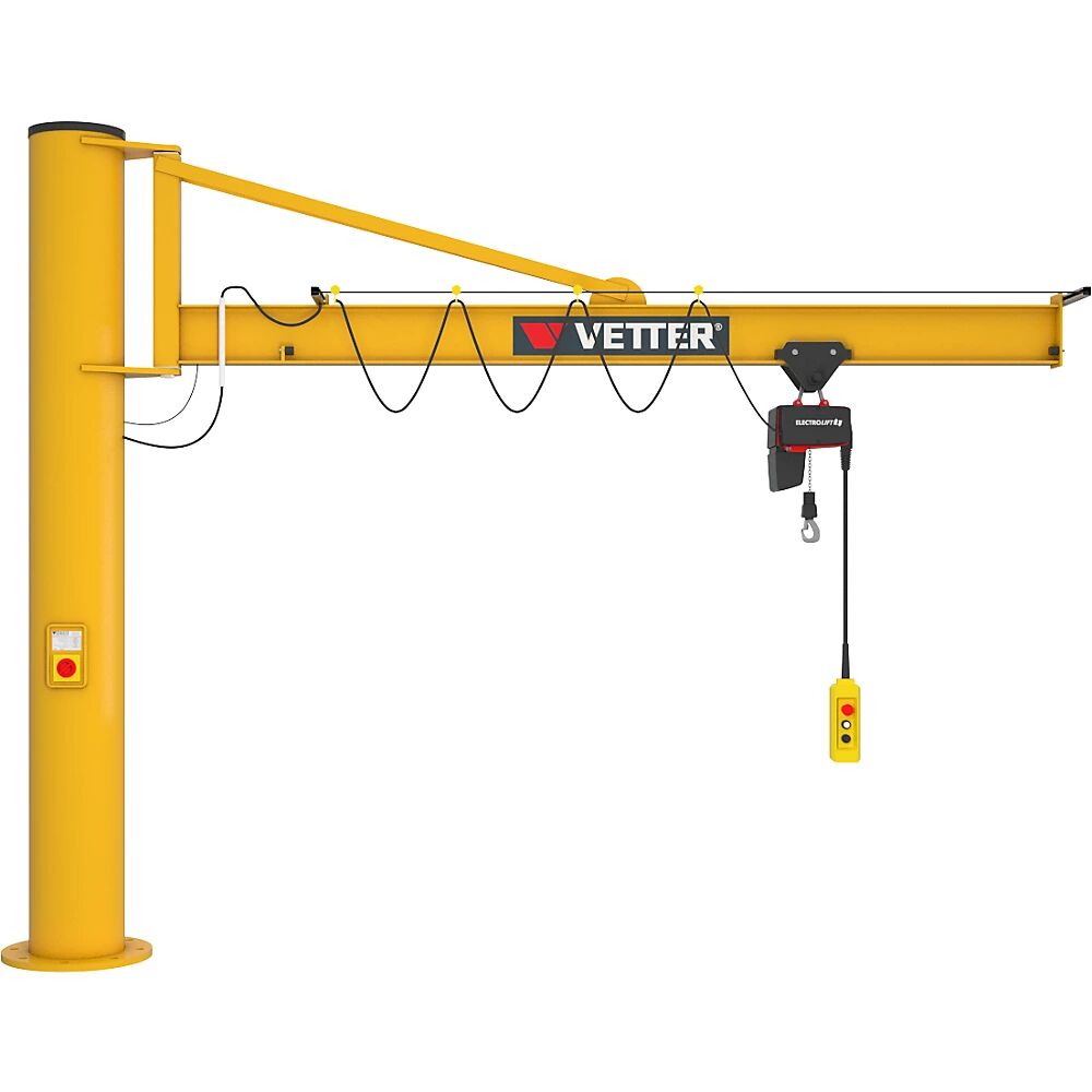 Vetter Grúa giratoria de columna PRAKTIKUS PS, sin polipasto eléctrico de cadena, carga máx. 250 kg, alcance 3 m