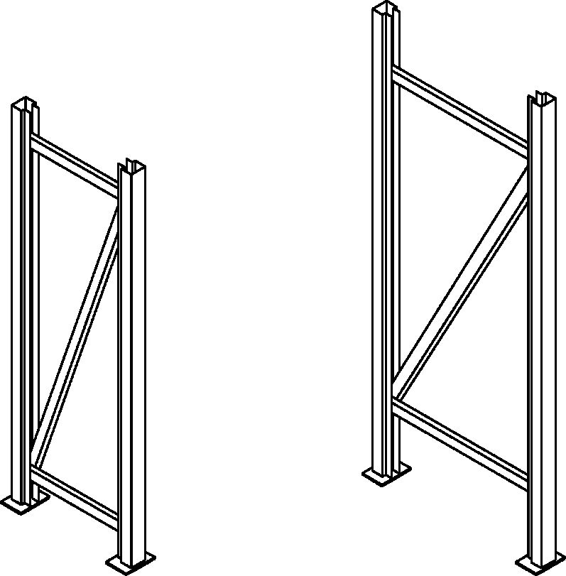 eurokraft pro Bastidor para estantería amplia, galvanizado, altura de bastidor 2500 mm, profundidad de bastidor 1100 mm