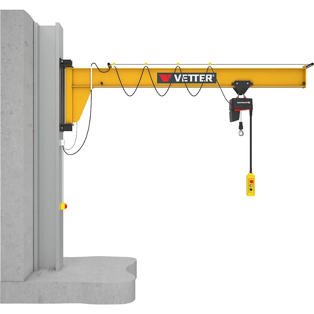 Vetter Grúa giratoria de pared ASSISTENT AW, sin polipasto eléctrico de cadena, carga máx. 500 kg, alcance 5 m