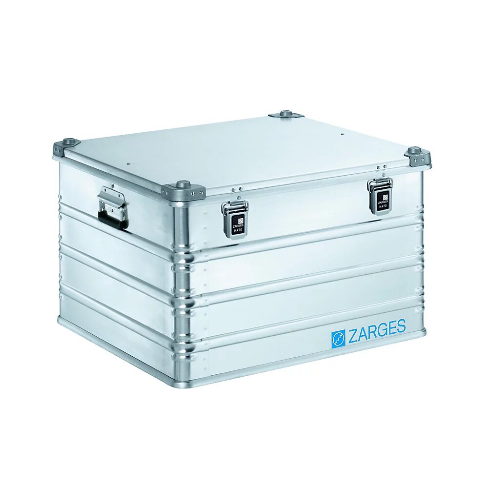 ZARGES Caja de transporte de aluminio, capacidad 190 l, L x A x H interiores 690 x 640 x 430 mm, modelo robusto