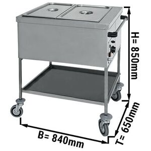 GGM Gastro - Chariot bain-marie thermique - 2x GN 1/1