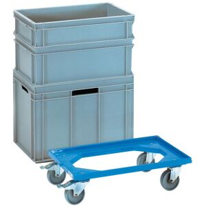 Fechtel Transport- - Chariot à caisse Capacité de charge 250 kg polyamide- pne L605xl405mm plastique abs bleu - Publicité