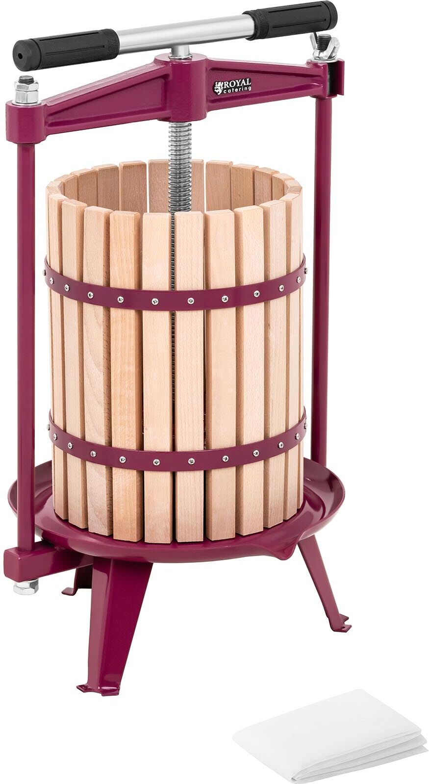 Royal Catering Fruit Press - manual - wooden - 18 L - incl. 1 pressing cloth