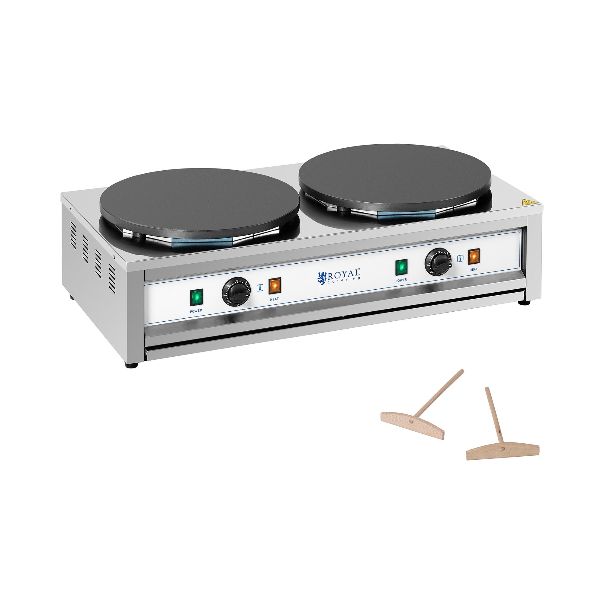 Royal Catering Crepe Maker - 2 heating plates - 2 x 400 mm - 2 x 3,000 W