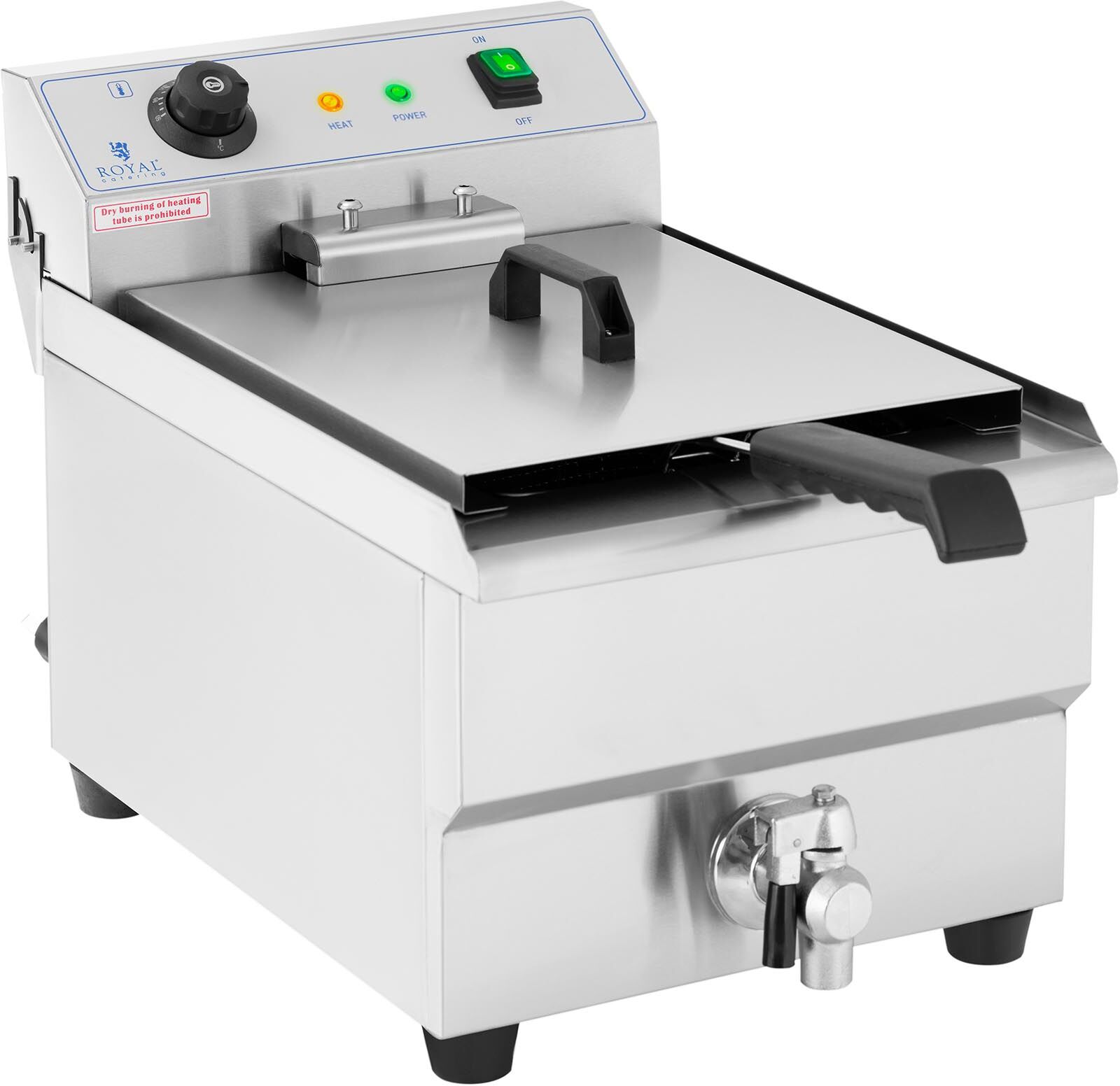 Royal Catering Electric Deep Fryer - 16 L - Drain tap - 230 V