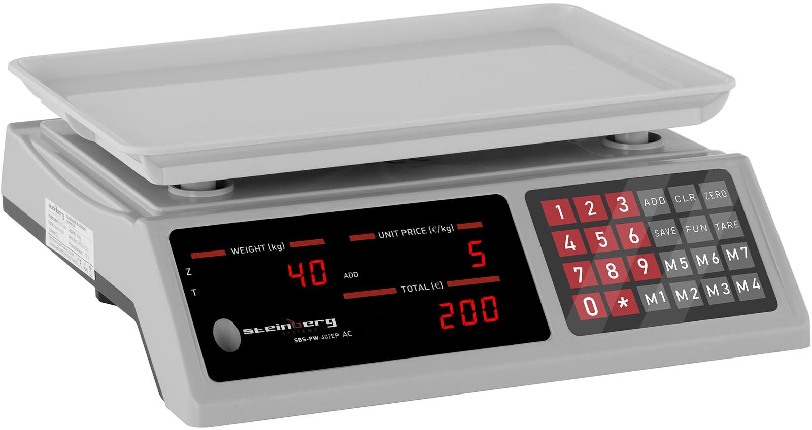 Steinberg Price Scale - 40 kg / 2 g - 33.7 x 23.1 x 0.6 cm