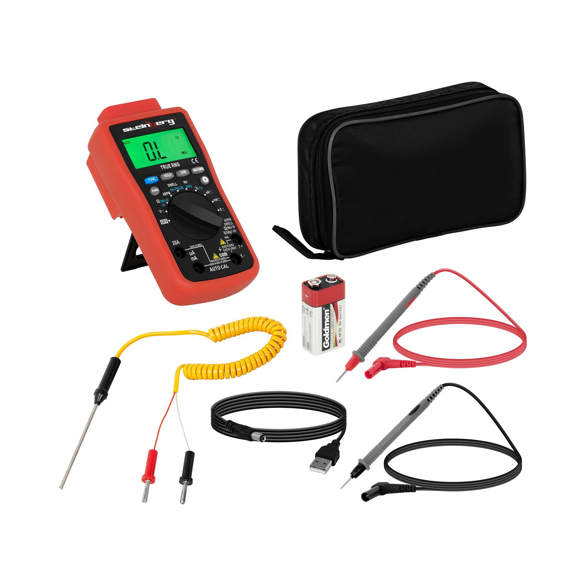 Steinberg Digital Multimeter - 6,000 counts - temperature reading - True RMS - USB