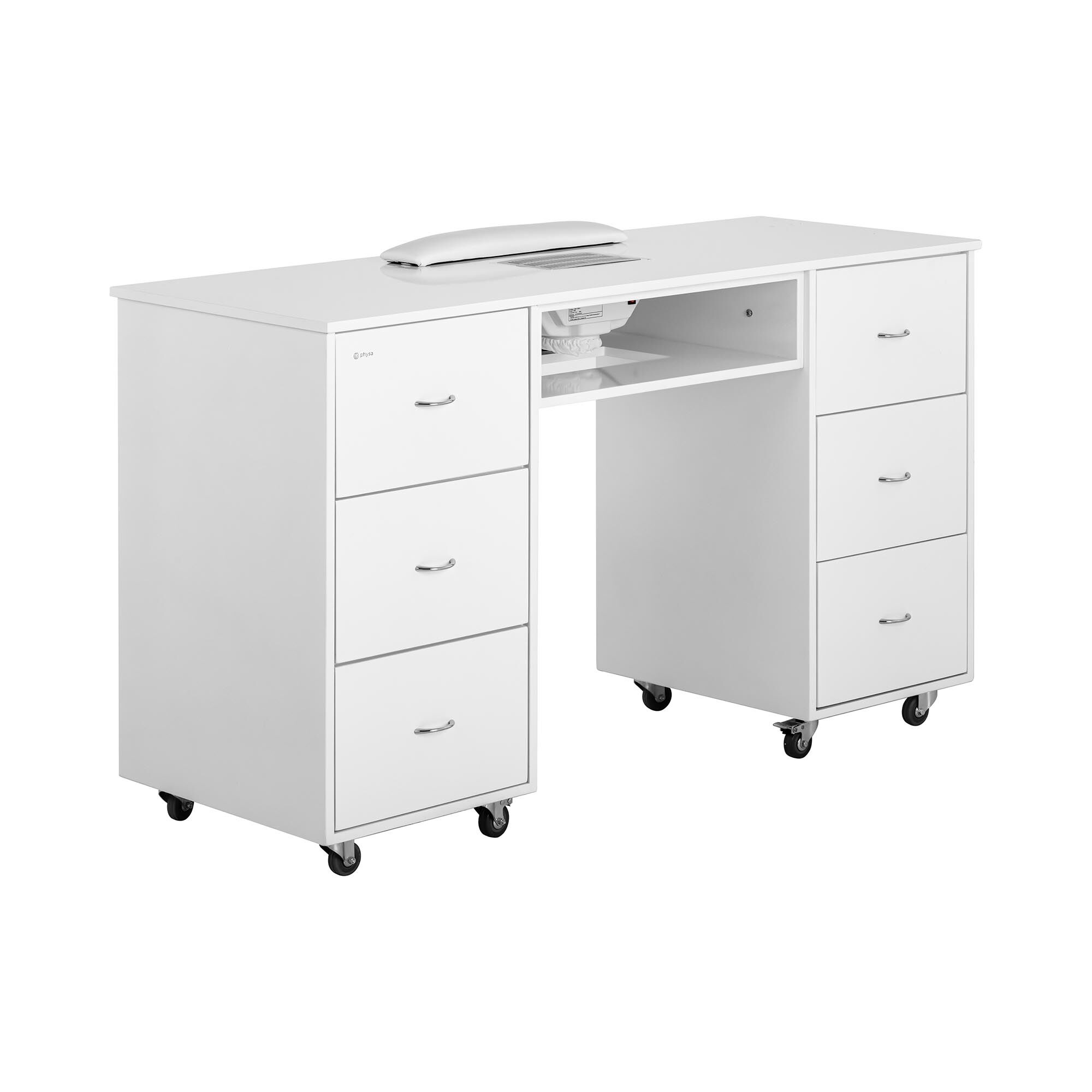 physa Manicure Station - dust collector - 6 drawers - wheels - MDF