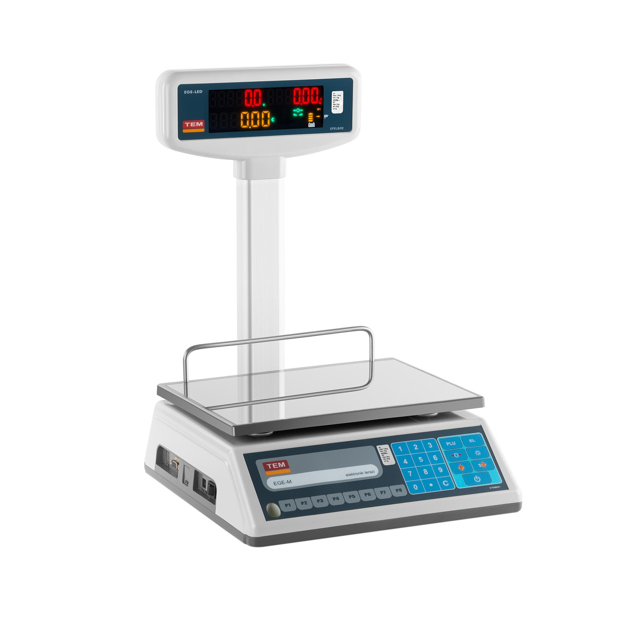 TEM Price Scale with LED display - calibrated - 1.5 kg / 0.5 g - 3 kg / 1 g