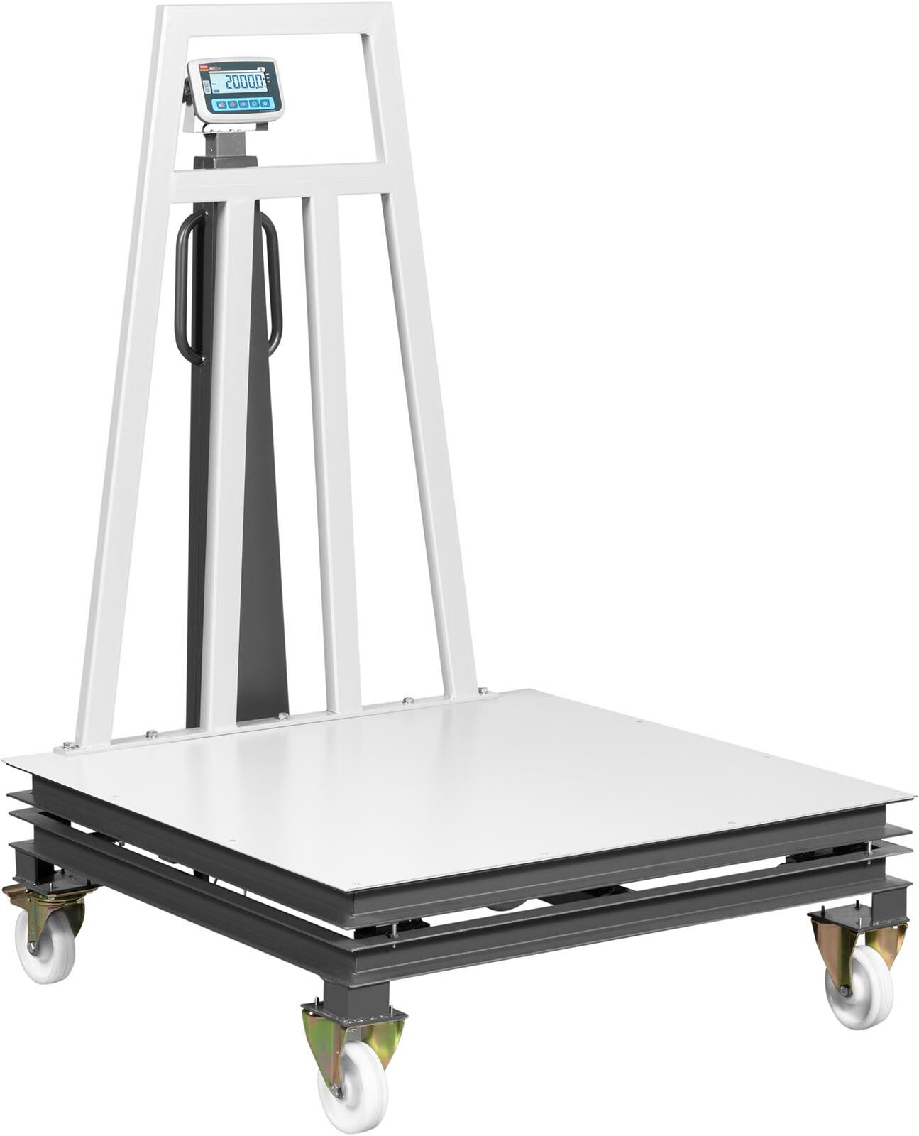 TEM Platform Scale - calibrated - 500 g (0-1,500 kg) / 1 kg (1,500-2,000 kg) - 1200 x 1200 mm - rollable