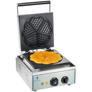 Royal Catering Piastra per waffel a cuore- 1 x 1.500 Watt RCWM-1500-H