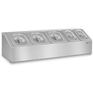 Royal Catering Espositore GN in acciaio inox - incl. 5 coperchi RCTS 1/6/1/9